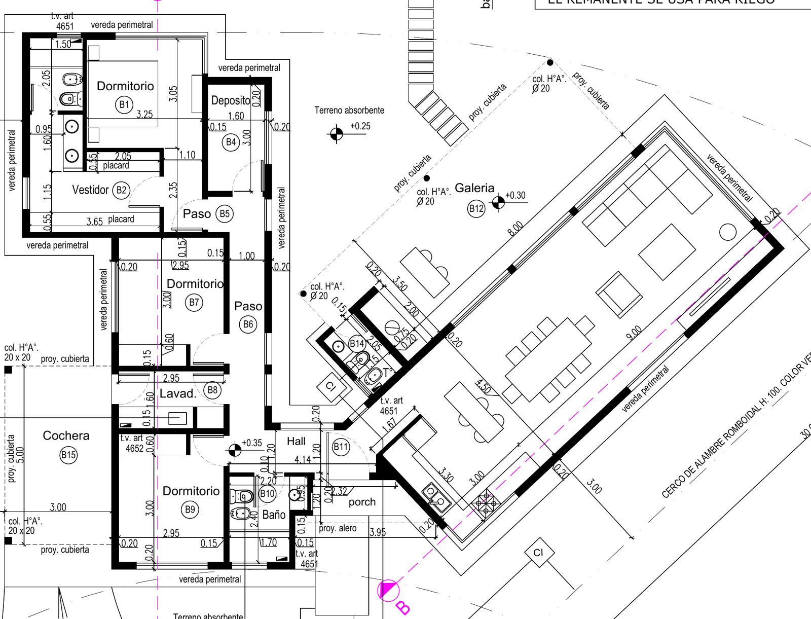 Plano de planta original de la Casa 352